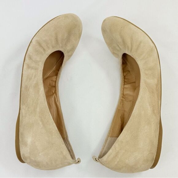 J. Crew Factory Anya Neutral Nude Tan Suede Leather Stretch Side Ballet Flats - Picture 6 of 14